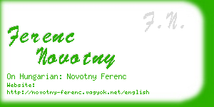 ferenc novotny business card